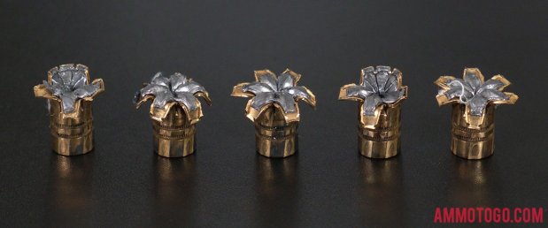 147 Grain Jacketed Hollow-Point (JHP) 9mm Luger (9x19) ammo from Federal Ammunition after firing into ballistic gelatin