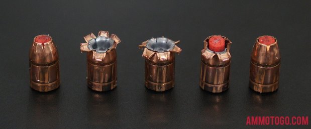 Fired rounds of Hornady Ammunition 175 Grain 40 Smith & Wesson Jacketed Hollow-Point (JHP) Ammo