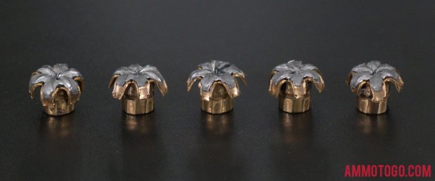 124 Grain Jacketed Hollow-Point (JHP) 9mm Luger (9x19) ammo from Federal Ammunition after firing into ballistic gelatin