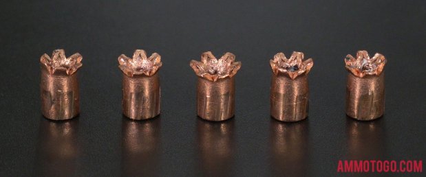 Fired rounds of Magtech 92.6 Grain 9mm Luger (9x19) Jacketed Hollow-Point (JHP) Ammo