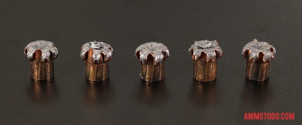 147 Grain Jacketed Hollow-Point (JHP) 9mm Luger (9x19) ammo from Winchester Ammunition after firing into ballistic gelatin