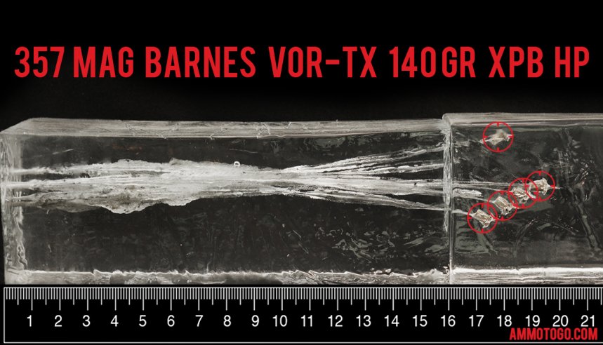 Gel test results for Barnes Bullets 140 Grain Jacketed Hollow-Point (JHP) ammo
