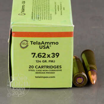 Image of 1000rds – 7.62x39 Tela Impex 124gr. FMJ Ammo