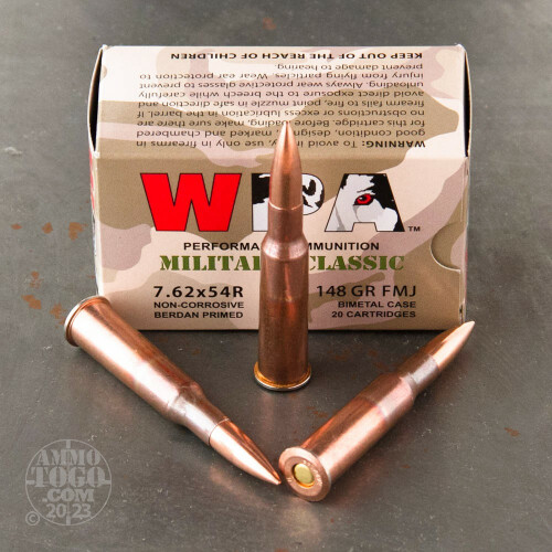 500rds – 7.62x54r Wolf Military Classic 148gr. FMJ Ammo