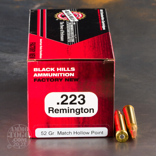 50rds – 223 Rem Black Hills 52gr. Match HP Ammo