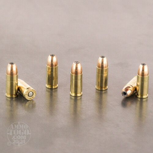 9mm Luger (9x19) Ammo - 50 Rounds of 115 Grain Jacketed Hollow-Point ...