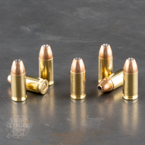 9mm Luger (9x19) Ammo - 50 Rounds of 124 Grain Jacketed Hollow-Point ...