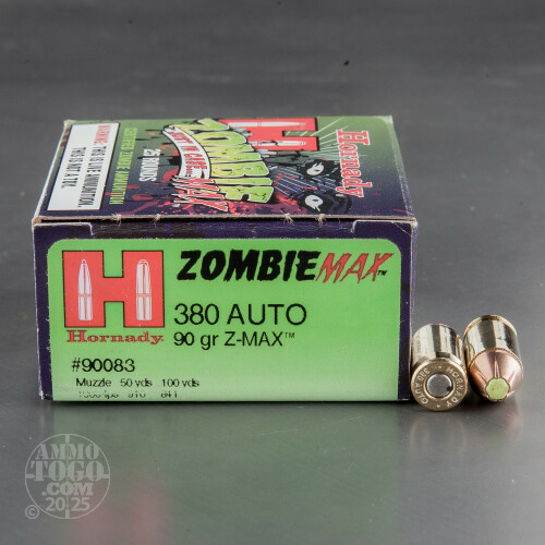 380 Auto (ACP) Ammunition for Sale. Hornady 90 Grain #1 Shot - 25 Rounds