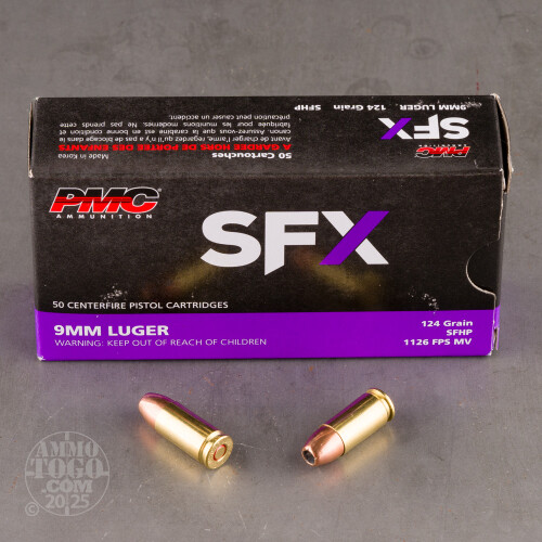 9mm Luger (9x19) Ammunition for Sale. PMC 124 Grain Jacketed