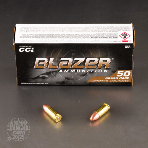 9mm Luger (9x19) Ammo - 50 Rounds of 124 Grain Full Metal
