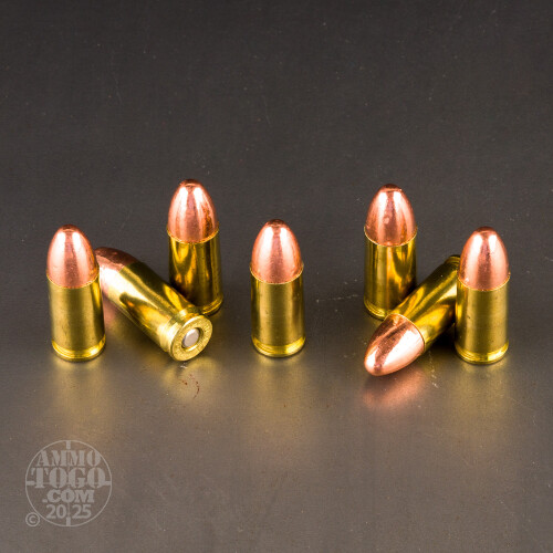 9mm Luger (9x19) Ammo - 50 Rounds of 124 Grain Full Metal