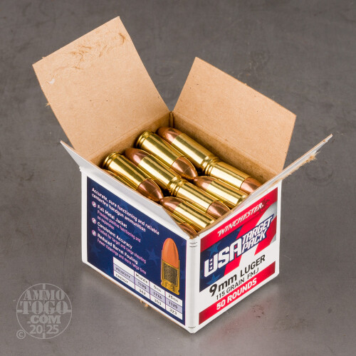 Cheap 9mm Luger (9x19) ammo - Bulk Winchester Full Metal