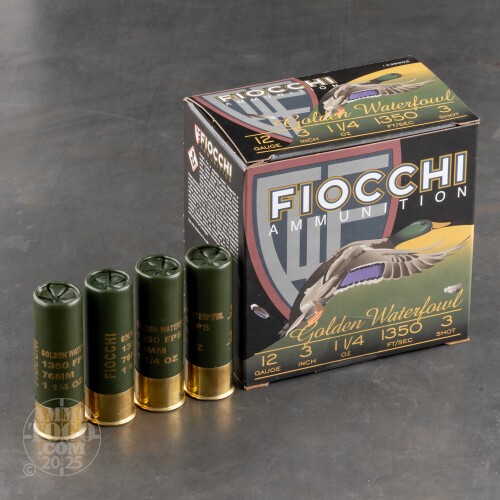 12 Gauge 3 Shot Ammo for Sale by Fiocchi 250 Rounds