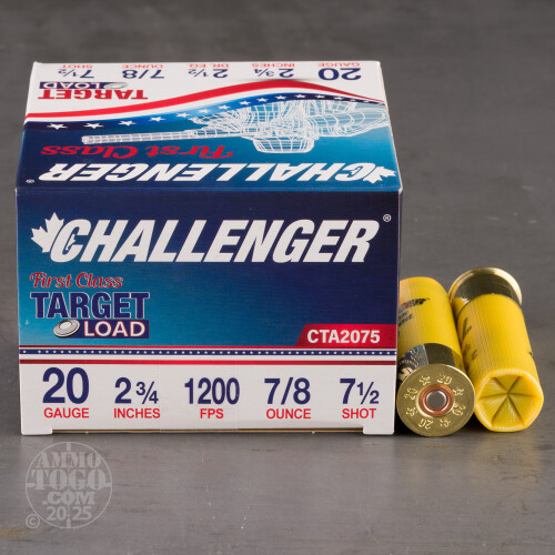 20 Gauge Ammo - 250 Rounds of 7/8 oz. #7-1/2 Shot by Challenger