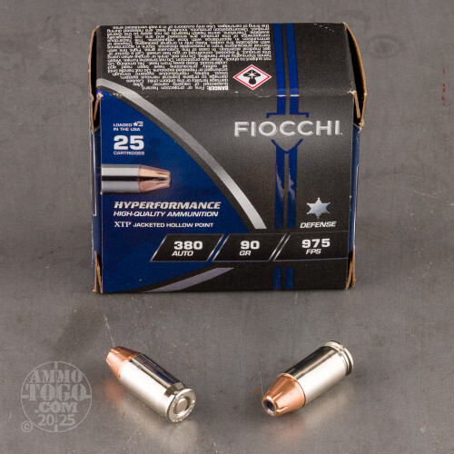 380 Auto (ACP) Ammunition for Sale. Fiocchi 90 Grain XTP