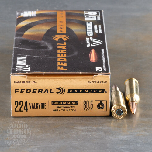 224 Valkyrie Open Tip Match Ammo for Sale by Federal 20 Rounds