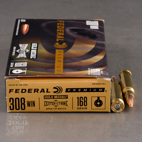 308 Winchester (7.62X51) Ammunition for Sale. Federal 168 Grain Open