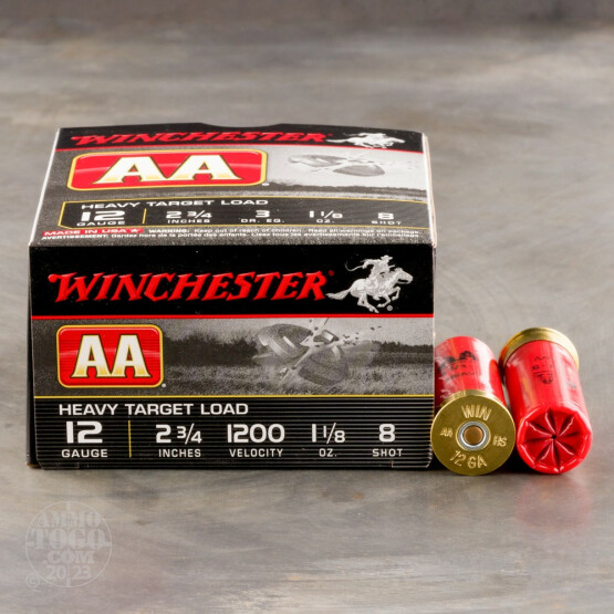 250rds - 12 Gauge Winchester AA Heavy Target Load 2-3/4" 1-1/8 Ounce #8 Shot Ammo