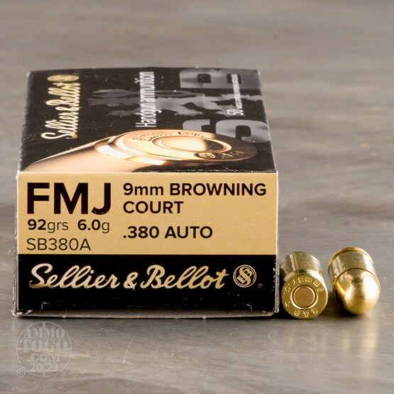 50rds – 380 Auto Sellier & Bellot 92gr. FMJ Ammo