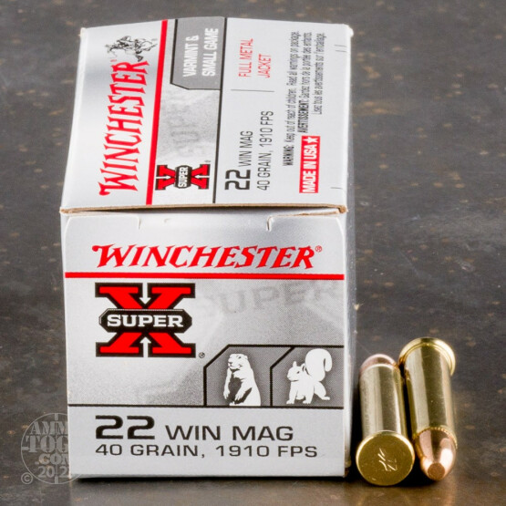 250rds - 22 WMR Winchester Super-X 40gr. FMJ Ammo
