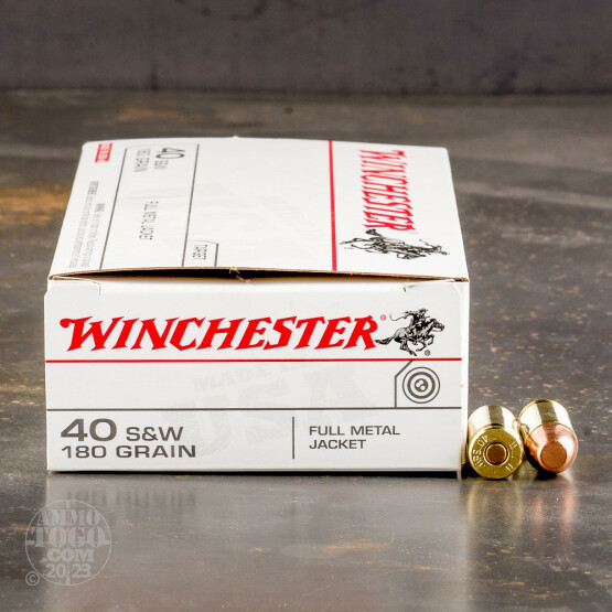 50rds - 40 S&W Winchester USA 180gr. FMJ Ammo