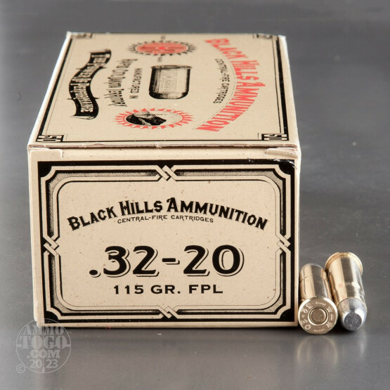 50rds - 32-20 Black Hills Cowboy Action Load 115gr. FPL Ammo