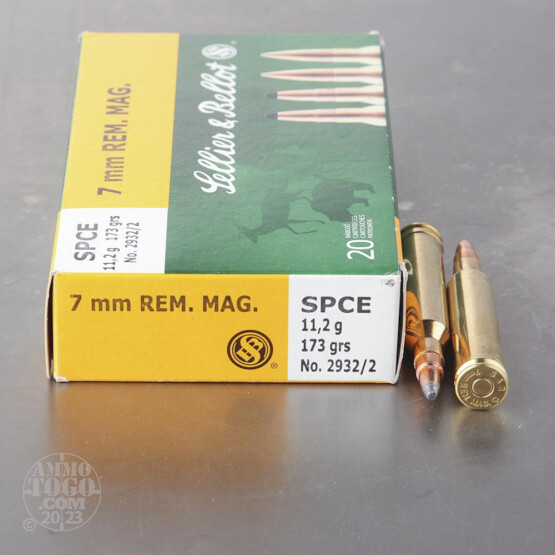 20rds - 7mm Rem Mag Sellier and Bellot 173gr. SPCE Ammo