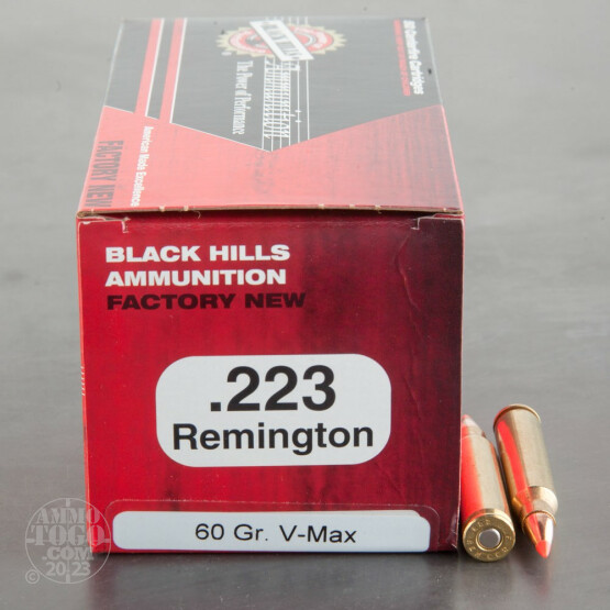 50rds - 223 Black Hills 60gr. V-Max Polymer Tip Ammo