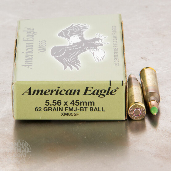 500rds – 5.56x45 Federal American Eagle 62gr. FMJBT XM855 Ammo