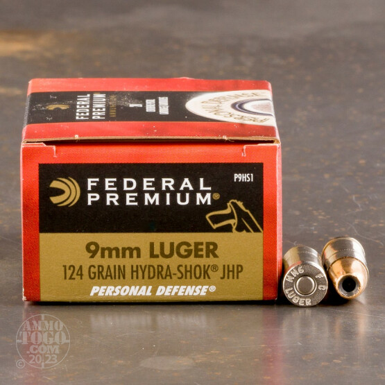 Federal Hydra-Shok 9mm ammo with 124 grain HP bullet