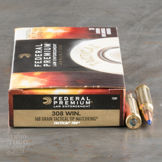 20rds – 308 Win Federal Tactical TRU 168gr. Tactical Tip MatchKing Ammo