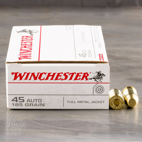 50rds - 45 ACP Winchester USA 185gr. FMJ Ammo