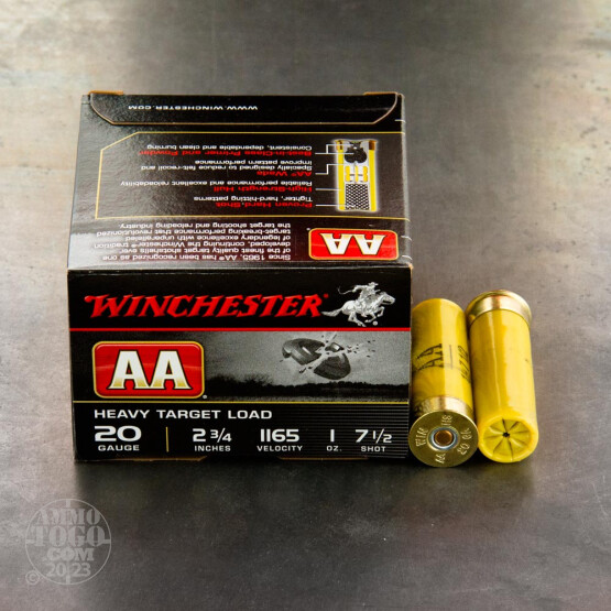 25rds - 20 Gauge Winchester AA Heavy Target 2-3/4" 1 Ounce #7-1/2 Shot Ammo
