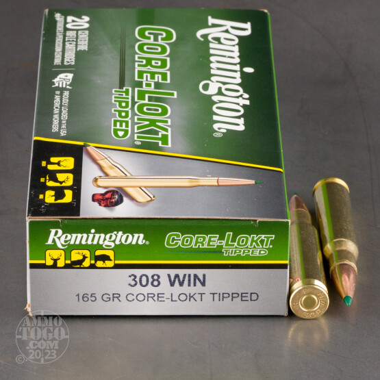 20rds – 308 Win Remington Core-Lokt Tipped 165gr. Polymer Tip Ammo