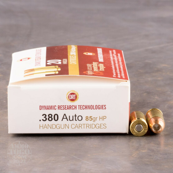 20rds - 380 Auto DRT 85gr. HP Lead Free Fragmenting Ammo