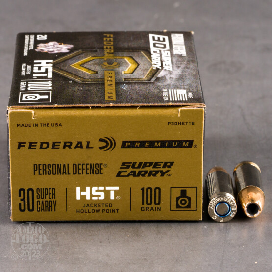 20rds – 30 Super Carry Federal Personal Defense HST 100gr. JHP Ammo