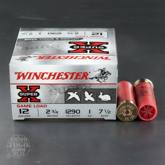 25rds - 12 Gauge Winchester Super-X Game Load 2 3/4" #7 1/2 Shot Ammo
