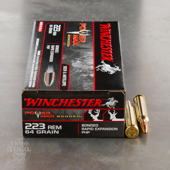 20rds – 223 Rem Winchester Power Max Bonded 64gr. PHP Ammo