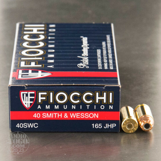 50rds - 40 S&W Fiocchi 165gr. Jacketed Hollow Point Ammo