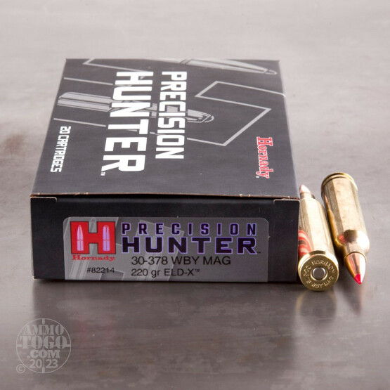 20rds – 30-378 Wby Mag Hornady Precision Hunter 220gr. Polymer Tip ELD-X Ammo 