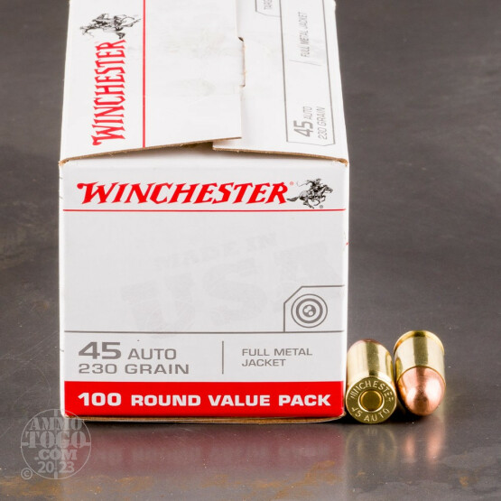 500rds - 45 ACP Winchester USA Value Pack 230gr. FMJ Ammo