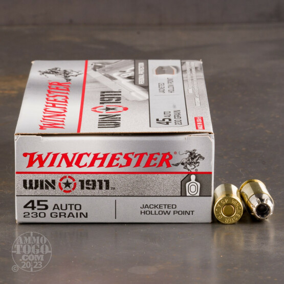 50rds - 45 ACP Winchester Win 1911 230gr. JHP Ammo