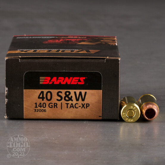 20rds – 40 S&W Barnes VOR-TX Handgun 140gr. XPB Ammo