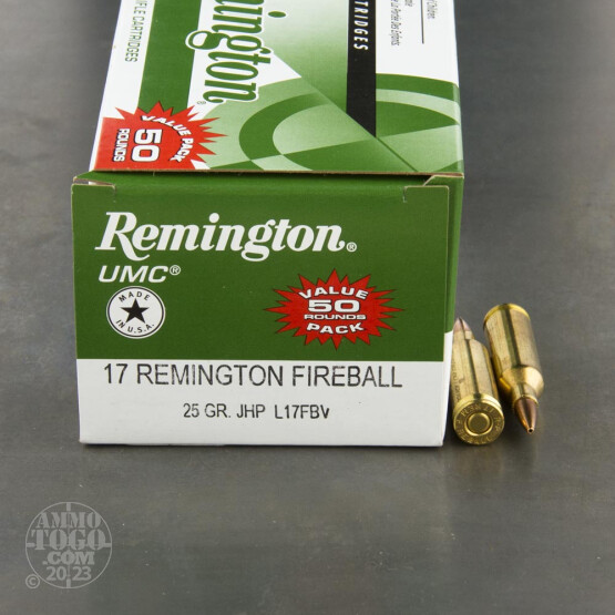 50rds - 17 Fireball Remington 25gr. JHP Ammo
