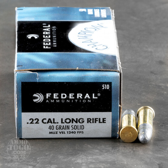 50rds - 22LR Federal Champion 40gr. Solid Point Ammo
