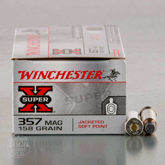 50rds - 357 Mag Winchester Super-X 158gr. Jacketed Soft Point Ammo