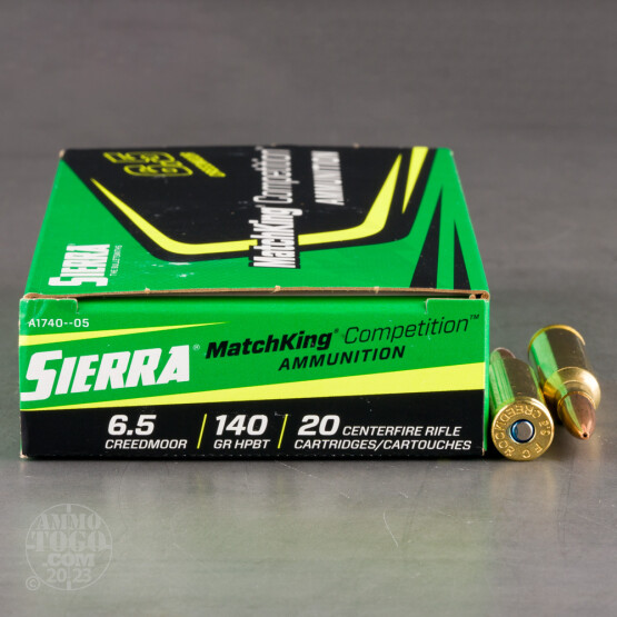 20rds – 6.5 Creedmoor Sierra MatchKing Competition 140gr. HPBT MatchKing Ammo