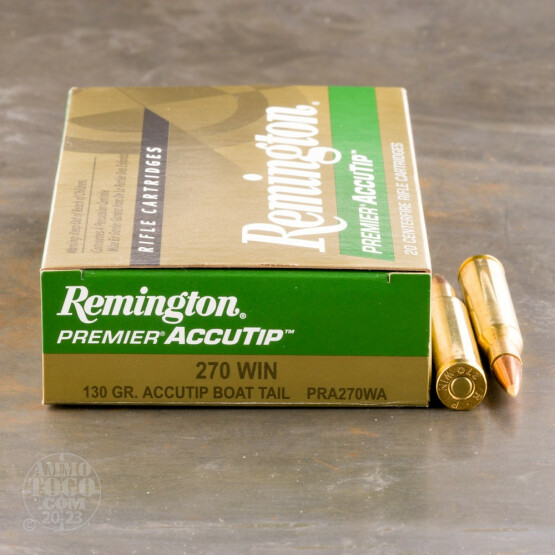 20rds - 270 Win Remington Premier 130gr. Accutip BT Polymer Tip Ammo