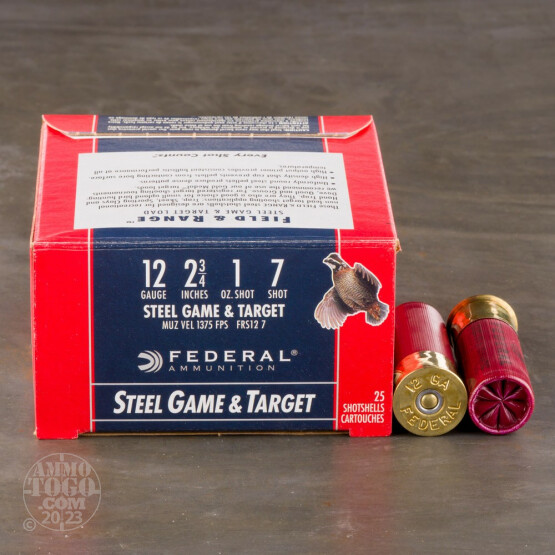 250rds – 12 Gauge Federal Steel Game & Target 2-3/4" 1 oz. #7 Steel Shot Ammo