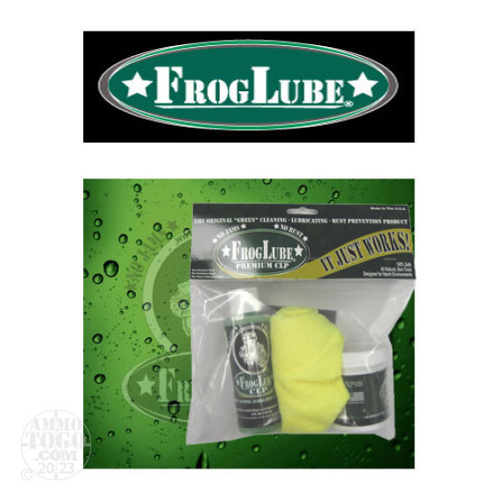 1 - FrogLube Kit Bag 4oz. Tub Paste Lube, 4 oz. Bottle CLP, and Cleaning Towel